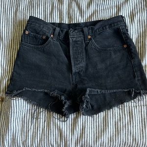 Levi’s black denim shorts